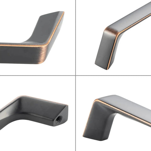 Detailed view of 10 Pack 5 Inch Oil Rubbed Bronze Cabinet Pulls Set For Kitchen Cabinets Drawers Dresser Vanity Cupboard.