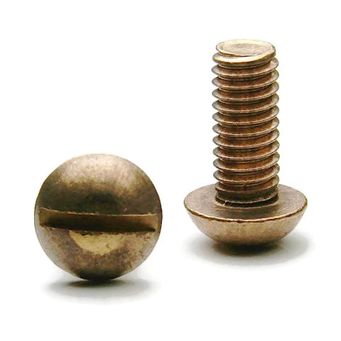 Slotted Round Head Silicon Bronze Machine Screws Size 8 32 One Half Inch Long Qty 25 Copper Alloy Fasteners With Slotted Drive