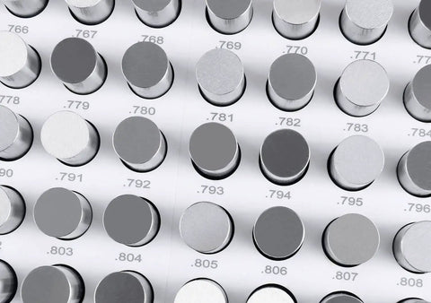 82-piece steel plug pin gauge set for precision machining, showing sizes 0.751 to 0.832 inch, ZZ tolerance, M5 negative