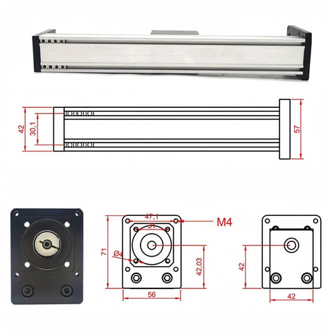 4 Inch Stroke Linear Stage With 1605 Ballscrew And Mini Single Linear Guide Rail For Diy CNC Router Engraver And Robotic Arm
