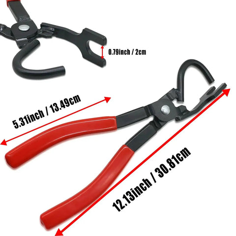 Exhaust Hanger Removal Tool Pliers Compatible With All Exhaust Rubber Hangers, red handle, 30.81 cm long
