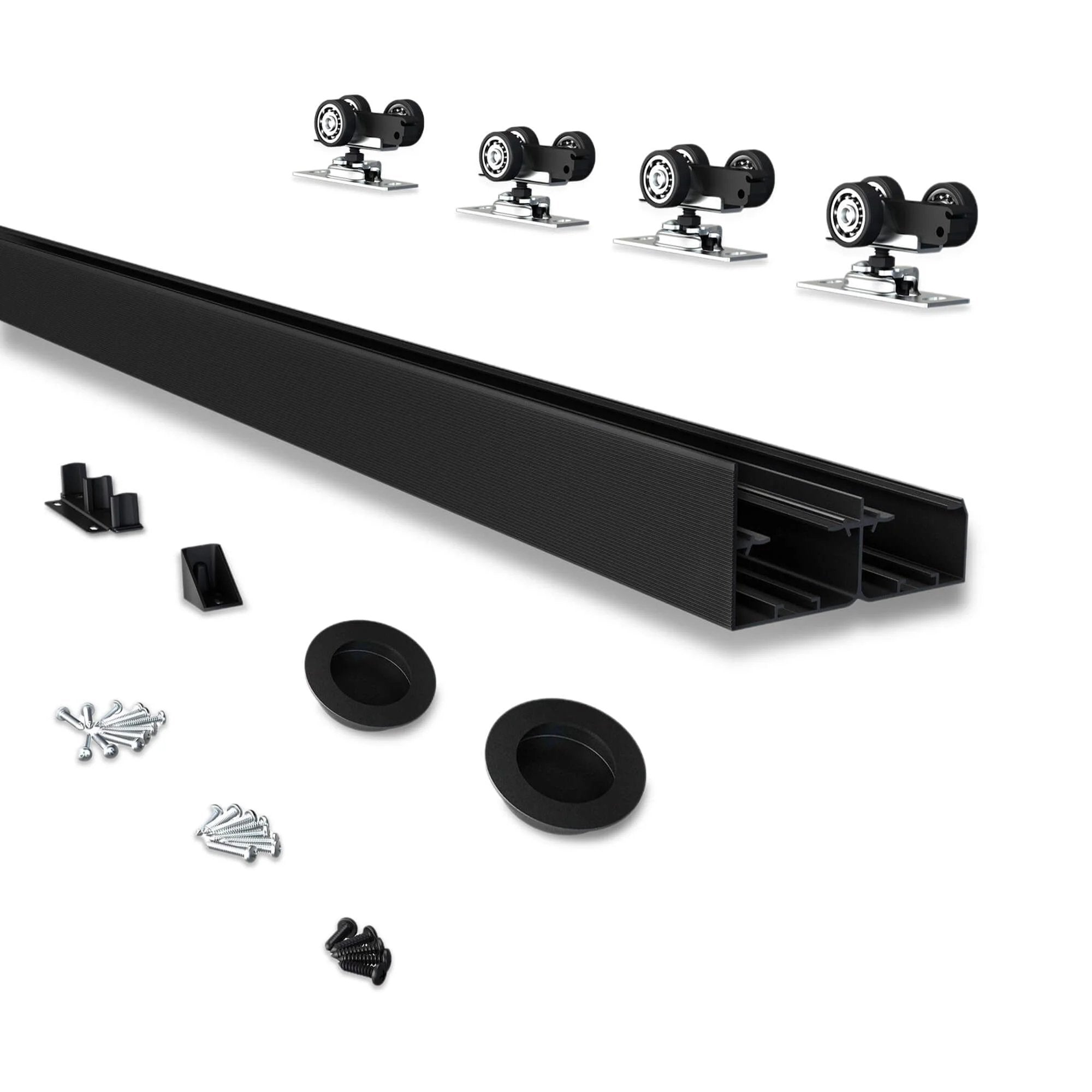 heavy duty bypass sliding door track kit for Two Doors...