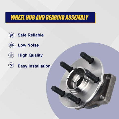 513303 Beefy Front Wheel Bearing And Hub Assembly, 2 Piece Set For Subaru Front Wheel Hub With ABS, 5 Lug Bolts