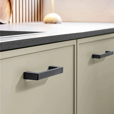Installed 20 Pack Matte Black Cabinet Pulls Center To Center Three And Quarters Inches With Four Point Four Inch Overall Length