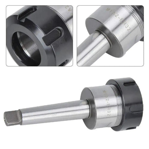 CNC Milling Tool Holder With MTA2 Shank And ER32 Collet Chuck, High Speed Steel, Pro Grade MT2 Shank For CNC Machines, close-up view