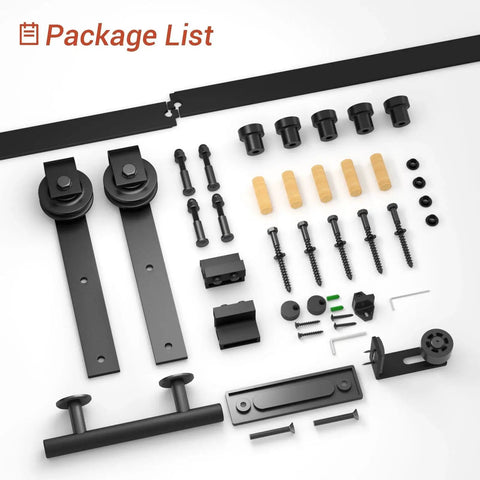 Heavy Duty Sliding Barn Door Hardware Kit With Floor Guide And Pull Handle Set And 5ft Track Kit For 36 To 40 Inch Wide Single Door components