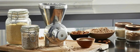 All Metal Grain Mill Attachment For Stand Mixers Lets You Grind Fresh Flour From Wheat, Corn, Rice And More From Coarse To Fine