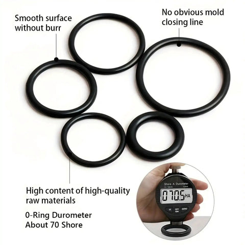 Close-up of 990-Piece Buna-N Nitrile O-Ring Kit With Multiple Sizes For Pressure Washers Auto And Plumbing Repairs.