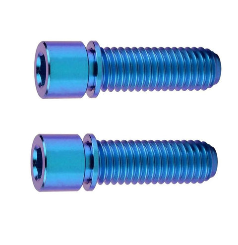 Titanium Bike Stem Bolts M7 X 25Mm With Washers Allen Head 4 Pack Blue Ti Alloy Grade 5 Ultra Lightweight And Corrosion Resistant