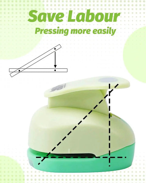 Oval Hole Punch 1 Inch For Crafting And Scrapbooking with lever action, green finish and durable zinc alloy, Easter egg style, kid safe
