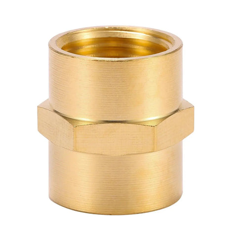 Two Pack Brass NPT Female Coupler For Connecting Two Pipes Of Equal Diameter Three Quarter Inch ID Brass Fitting