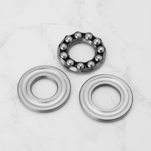 Thrust ball bearing 51203 with two washers; steel construction, 17mm bore, 35mm outer diameter, 12mm thick