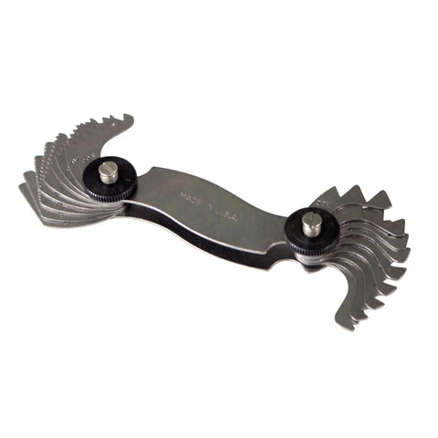Screw Pitch Gauge Set With 18 Leaves 0.5 To 7.0 Mm Pitch Metric Thread Gage Tool In Hardened Steel For Machinery Automotive