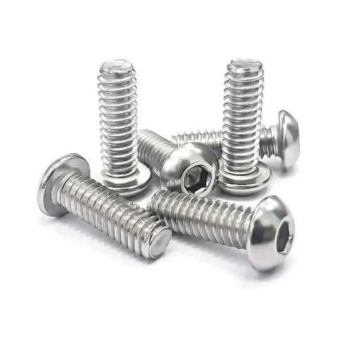 1/4-20 Button Head Socket Cap Bolts 3/4 Inch Stainless Steel 304 18-8 With Allen Hex Drive Bright Finish Full Thread Pack Of 25