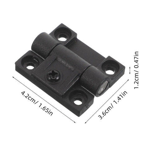Close-up of 90 Degree Cabinet Door Hinges With Torque Positioning Dope Black Folding Hinges showing dimensions