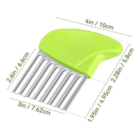 2 Pack Crinkle Cutter Wavy Chopper Stainless Steel Kitchen Slicer For Potatoes Carrots Fries Chips Vegetables Durable Rust