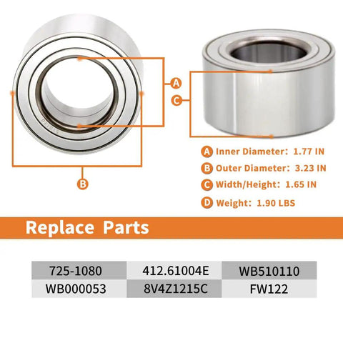 Two-Piece Front Wheel Bearing Hub Replacement Set For Ford C-Max 2013-2018, Escape 2013-2018, Focus 2012-2018, product specifications