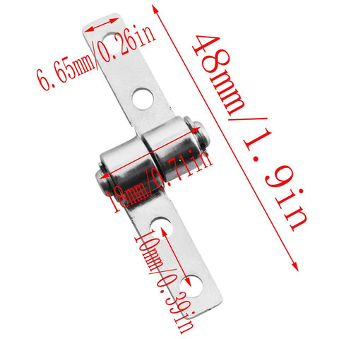 Heavy Duty 2 Pack Silver Metal Damper Hinge Set For 360 Degree Left Torque Pivot, Compatible With Laptop Tablet PC And LCD Monitor Mounting And Positioning, 48x18x1.5mm, Anti Corrosion, High Hardness, Nickel Plated.