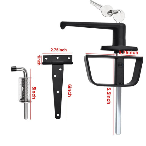 Complete Shed Door Hardware Kit With 6 Inch T Hinges Latches And L Handle Lock Includes Heavy Duty Barrel Bolts And Screws