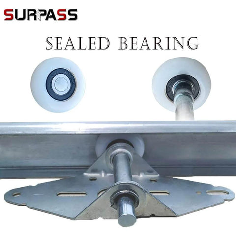 Heavy Duty Garage Door Hardware Kit With Nylon Roller Sealed Bearings Rust Resistant Galvanized Hinges And Top Bracket