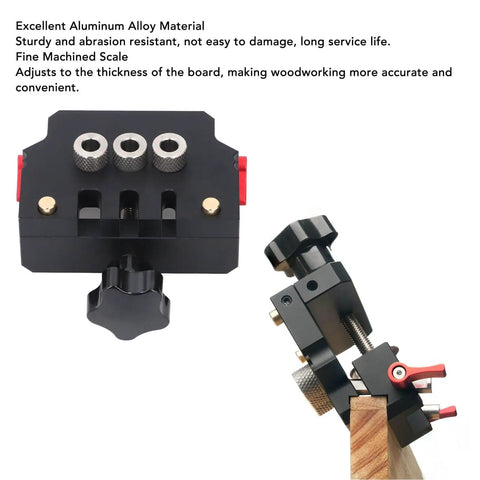 Pro Grade Self Centering Doweling Jig Kit With 6Mm 8Mm 10Mm Drill Bits Aluminum Alloy Portable Wood Dowel Punch Locator