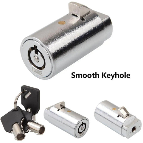 High Security Vending Machine Lock And Key Set Keyed Alike 5 Pack Tubular Locks For Coke, Pepsi, And Snack Machines ABuff, chrome finish