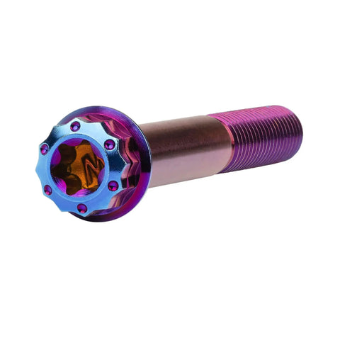 Titanium Flange Bolt 12 Point Head M10x55mm Pitch 1.5mm Burnt Blue Pack Of 4 Grade 5 6Al4V TC4 Aerospace Quality