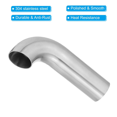 PATIKIL 90-degree mandrel bend elbow, 1 5/8 in OD, 304 stainless steel exhaust pipe elbow, 4 in long