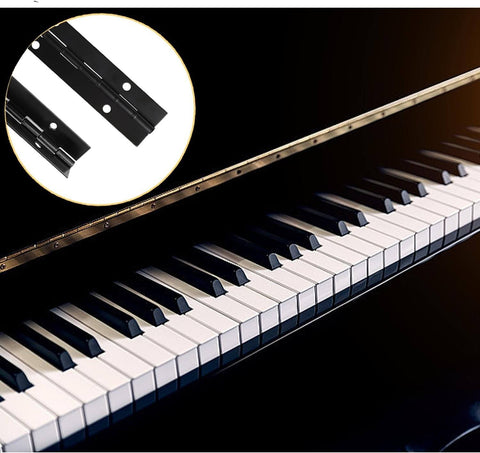 Heavy Duty Black Stainless Steel Piano Hinge Set Four Piece 8 Inch By 1.2 Inch Continuous Hinges for cabinets and furniture