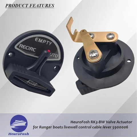 Valve Actuator For Livewell Control System On Skeeter And Ranger Boats RK3-BW Cable Lever Replacement 5900006 Black