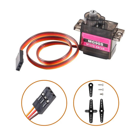MG90S Micro Servo Set For RC Projects Dope Eight 9G Steering Gears 360 Degree Rotation With Metal Gears and accessories