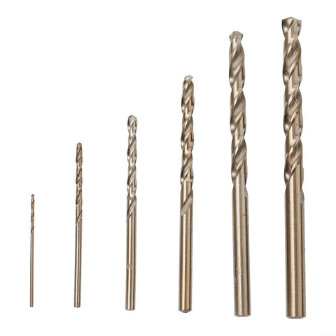 Six Piece Cobalt Drill Bits Set For Stainless Steel And Hardened Metals HSS 135 Degree Split Point Round Shank 6mm Built Tough