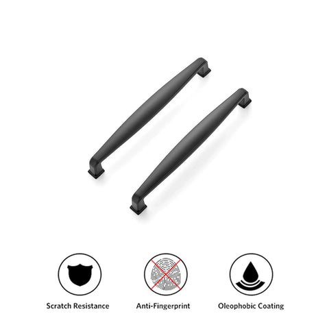 5 Pack Solid Matte Black Cabinet Handles For Kitchen Drawers Cabinets Cupboards, 6-1/4 Inch Center to Center Screws, scratch resistant