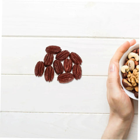 Realistic Faux Walnut Mini Nuts Set For Dollhouse And Miniature Food Photography Props on white surface