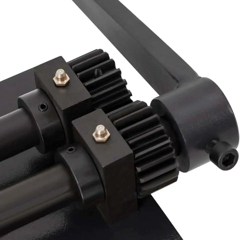 Close-up of Heavy Duty Pro Sheet Metal Bead Roller with gear mechanism, showing durable carbon steel construction for auto panels.