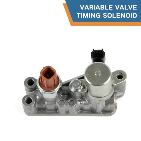 Front view of gray Drop-In VVT Solenoid Replacement For Honda Odyssey 2008-2017 Pilot 2009-2015 Accord 2008-2012 engine