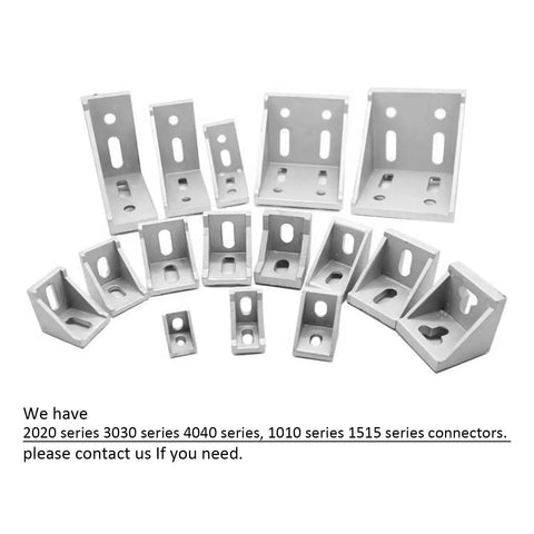 40 Series Aluminum Extrusion Connectors Kit With 4040 Corner Pieces, showcasing L brackets and corner brackets in various sizes