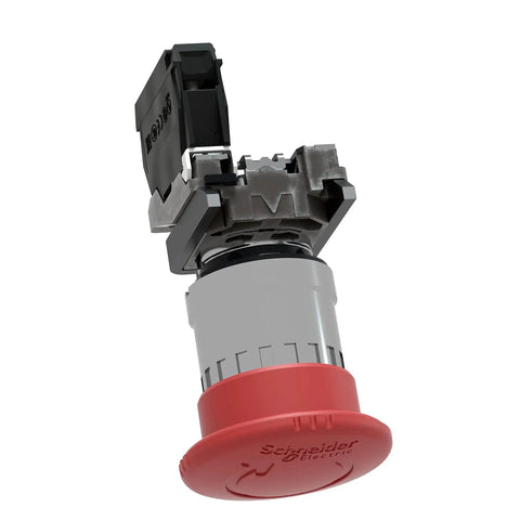 Harmony XB4 Emergency Stop Push Button Switch For 22mm Panel Cutouts With Latched Turn To Release 1NC Contacts, Chromium Bezel