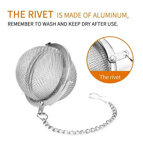 Two Pack 2.1 Inch Stainless Steel Mesh Tea Ball Infuser Strainer Filters for Teas Durable 304 Grade Tea Filter Basket with Chain