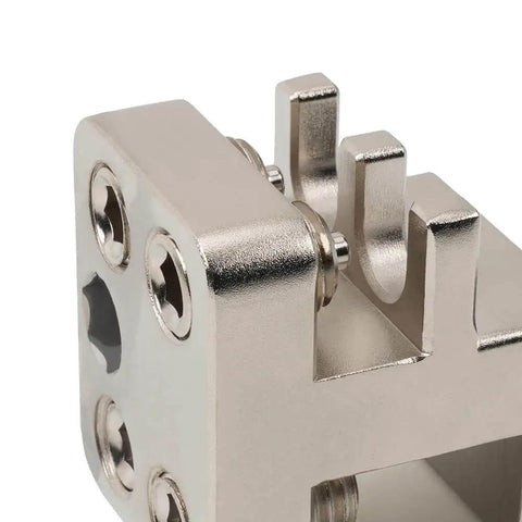 Close-up of Master Link Press Tool For 520 525 530 Motorcycle Chains Beefy Steel Alignment Tool on white background