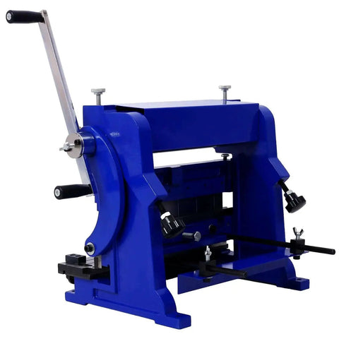3-In-1 Sheet Metal Brake 12-Inch Workhorse Combo Shear Brake Roll Machine For Pro Shops, 20-Gauge Blue Press Brake Side View