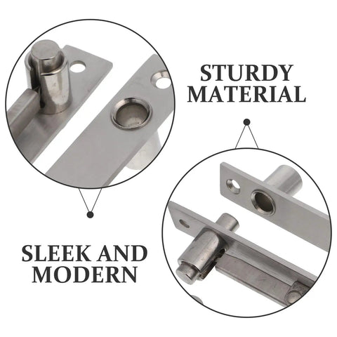 Close-up of Hidden Self Closing Stainless Steel Door Hinges with Dual Swing Pivot and Concealed Hardware, sturdy and modern design.