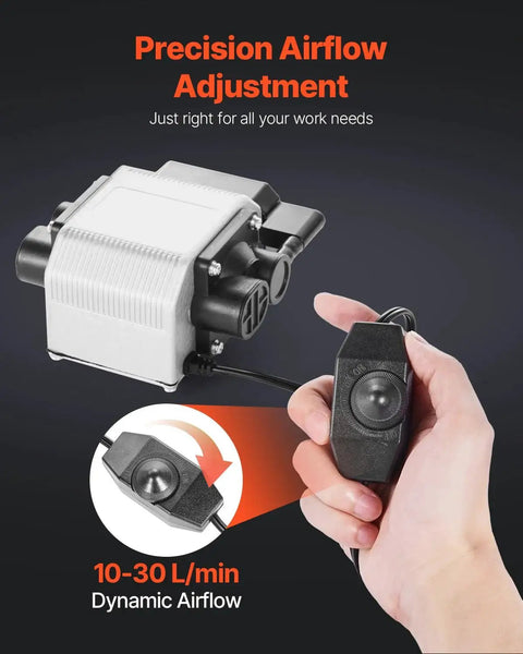 Pro Grade Air Assist Pump Kit for Laser Cutters and Engravers with Adjustable 30 L Per Minute Airflow in use.