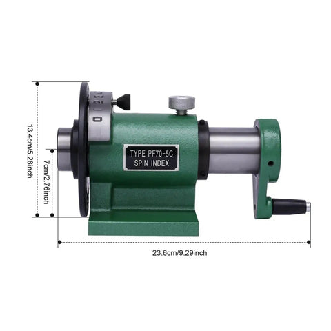 Side view of Do-It-All Indexing Spin Jigs Fixture For Milling Lathe And Grinding, 5C Compatible, with dimensions labeled.