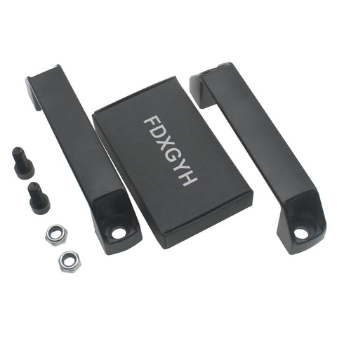 2 Pieces Aluminium Alloy Black Rectangular Industrial Pull Handle Set For Cabinets And Drawers With 120mm Mounting Hole Distance