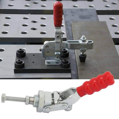 Beefy 10mm Push Pull Quick Release Toggle Clamp With 100Kg Clamping Force for welding and inspection installed on metal surface