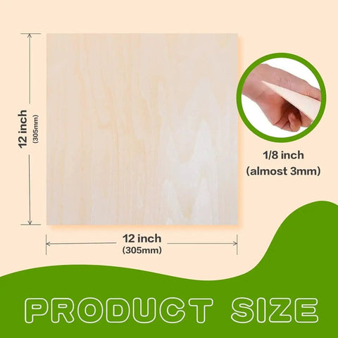 36 Pack Basswood Sheets 12x12 Inch One Eighth Inch Thick For Laser Cutting And Crafts Unfinished Wood
