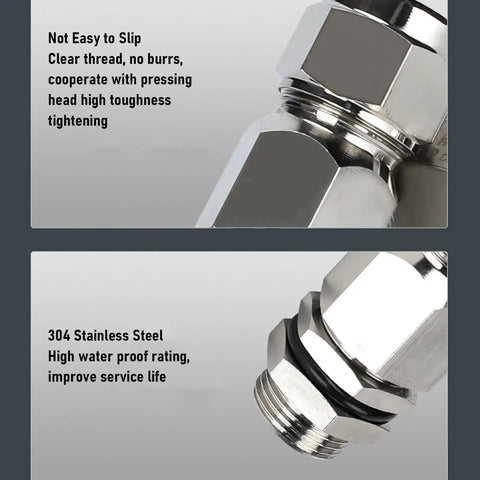 Close-up of 304 stainless steel cable gland with G1 thread, showcasing smooth surface and high waterproof rating for marine use.