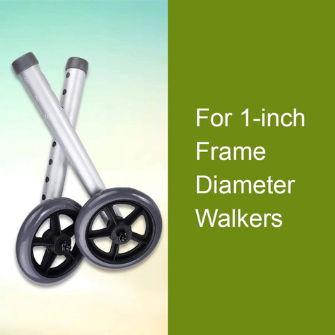 Lightweight 5 Inch Caster Wheels For Walkers Converts Traditional Walkers To Rolling Walkers No Tool Required Install