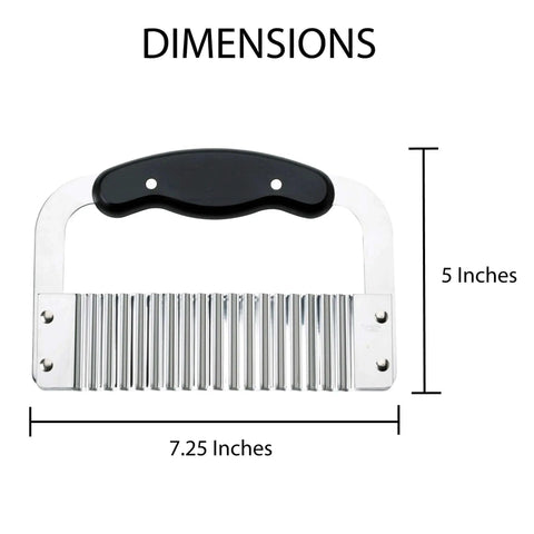 Crinkle Cut Wave Slicer For Fries And Veggies By HIC Kitchen With Stainless Steel Blade And BPA-Free Plastic Handle 7.25 x 5 in